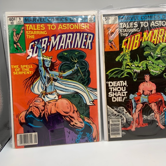 Vintage Marvel Comics 1980 Sub-Mariner 9,13 Comic Books Bagged/Boarded (2) - Picture 2 of 9